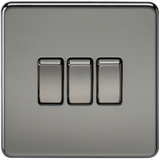 Knightsbridge SF4000BN Screwless 10AX 3G 2-Way Switch - Black Nickel - westbasedirect.com
