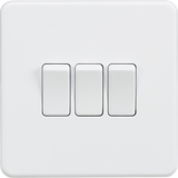 Knightsbridge SF4000MW Screwless 10AX 3G 2-Way Switch - Matt White - westbasedirect.com