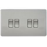 Knightsbridge SF4100BC Screwless 10AX 4G 2-Way Switch - Brushed Chrome - westbasedirect.com