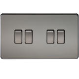 Knightsbridge SF4100BN Screwless 10AX 4G 2-Way Switch - Black Nickel - westbasedirect.com