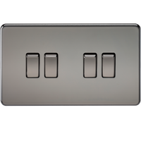 Knightsbridge SF4100BN Screwless 10AX 4G 2-Way Switch - Black Nickel