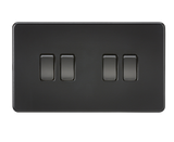 Knightsbridge SF4100MBB Screwless 10AX 4G 2-Way Switch - Matt Black + Black Rocker - westbasedirect.com
