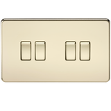 Knightsbridge SF4100PB Screwless 10AX 4G 2-Way Switch - Polished Brass - westbasedirect.com