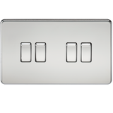 Knightsbridge SF4100PC Screwless 10AX 4G 2-Way Switch - Polished Chrome - westbasedirect.com