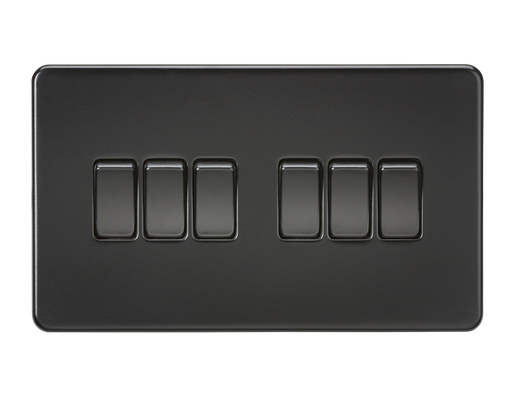 Knightsbridge SF4200MBB Screwless 10AX 6G 2-Way Switch - Matt Black + Black Rocker - westbasedirect.com