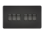 Knightsbridge SF4200MBB Screwless 10AX 6G 2-Way Switch - Matt Black + Black Rocker - westbasedirect.com