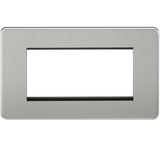 Knightsbridge SF4GBC Screwless 4G Modular Faceplate - Brushed Chrome - westbasedirect.com
