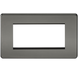 Knightsbridge SF4GBN Screwless 4G Modular Faceplate - Black Nickel - westbasedirect.com