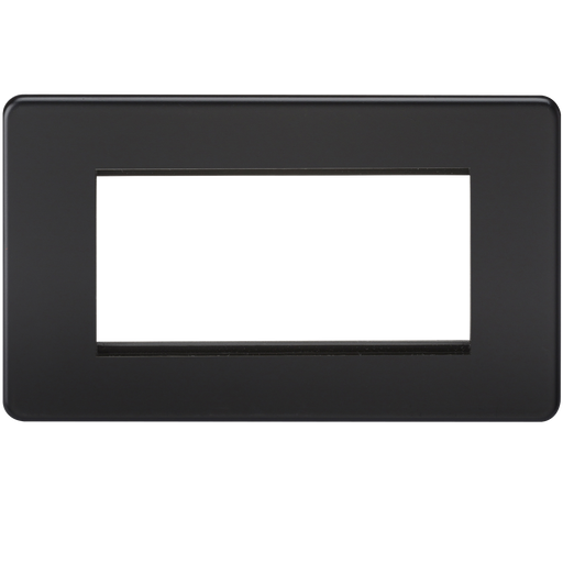 Knightsbridge SF4GMB Screwless 4G Modular Faceplate - Matt Black - westbasedirect.com