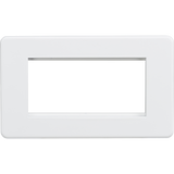 Knightsbridge SF4GMW Screwless 4G Modular Faceplate - Matt White - westbasedirect.com