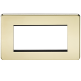 Knightsbridge SF4GPB Screwless 4G Modular Faceplate - Polished Brass - westbasedirect.com