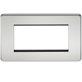 Knightsbridge SF4GPC Screwless 4G Modular Faceplate - Polished Chrome - westbasedirect.com