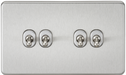 Knightsbridge SF4TOGBC Screwless 10AX 4G 2-Way Toggle Switch - Brushed Chrome - westbasedirect.com