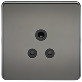Knightsbridge SF5ABN Screwless 5A Unswitched Socket - Black Nickel + Black Insert - westbasedirect.com