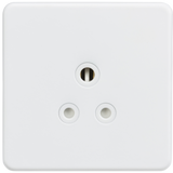 Knightsbridge SF5AMW Screwless 5A Unswitched Round Socket - Matt White - westbasedirect.com