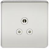 Knightsbridge SF5APCW Screwless 5A Unswitched Socket - Polished Chrome + White Insert - westbasedirect.com