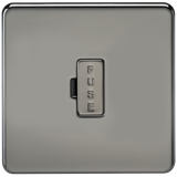 Knightsbridge SF6000BN Screwless 13A Fused Spur Unit - Black Nickel - westbasedirect.com