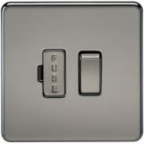 Knightsbridge SF6300BN Screwless 13A Switched Fused Spur Unit - Black Nickel - westbasedirect.com