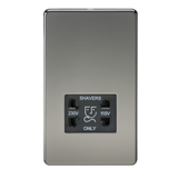 Knightsbridge SF8900BN Screwless 115V/230V Dual Voltage Shaver Socket - Black Nickel - westbasedirect.com