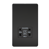 Knightsbridge SF8900MB Screwless 115V/230V Dual Voltage Shaver Socket - Matt Black - westbasedirect.com