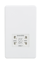Knightsbridge SF8900MW Screwless 115V/230V Dual Voltage Shaver Socket - Matt White - westbasedirect.com