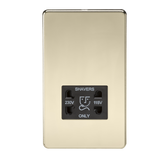 Knightsbridge SF8900PB Screwless 115V/230V Dual Voltage Shaver Socket - Polished Brass + Black Insert - westbasedirect.com