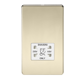 Knightsbridge SF8900PBW Screwless 115V/230V Dual Voltage Shaver Socket - Polished Brass + White Insert - westbasedirect.com