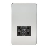 Knightsbridge SF8900PC Screwless 115V/230V Dual Voltage Shaver Socket - Polished Chrome + Black Insert - westbasedirect.com