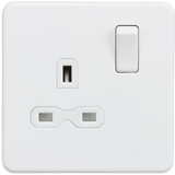 Knightsbridge SFR7000MW Screwless 13A 1G DP Switched Socket - Matt White - westbasedirect.com