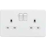 Knightsbridge SFR9000MW Screwless 13A 2G DP Switched Socket - Matt White - westbasedirect.com