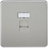 Knightsbridge SFRJ45BC Screwless RJ45 Network Outlet - Brushed Chrome - westbasedirect.com