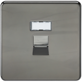 Knightsbridge SFRJ45BN Screwless RJ45 network outlet - Black Nickel - westbasedirect.com