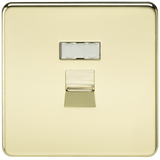 Knightsbridge SFRJ45PB Screwless RJ45 Network Outlet - Polished Brass - westbasedirect.com