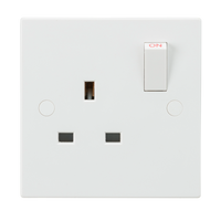 Knightsbridge SN7000S White Square Edge 13A 1G SP Switched Socket