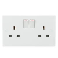Knightsbridge SN9000S White Square Edge 13A 2G SP Switched Socket