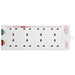Masterplug SRG8210N 8 Socket 2m 13A Surge Extension Lead + Indicator White - westbasedirect.com