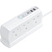 Masterplug SRGDSU62PW 6 Socket 2m 13A + 2x3.1A USB Switched Surge Compact Extension Lead Gloss White - westbasedirect.com