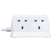Masterplug 4 Socket 2m 13A + 2x3.1A USB Switched Surge Compact Extension Lead Gloss White - westbasedirect.com