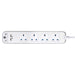 Masterplug 4 Socket 2m 13A + 2xUSB Switched Surge Extension Lead Gloss White - westbasedirect.com