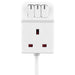 Masterplug 3 Socket 2m 13A Switched Compact Extension Lead + Indicator White - westbasedirect.com