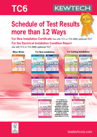 Kewtech TC6 Schedule of Test Results Upto 36 Ways (3 Phase)