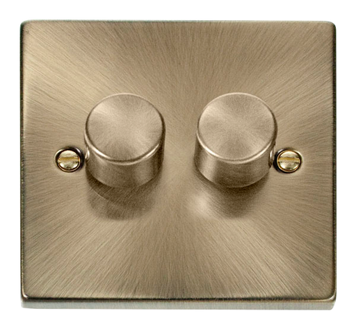 Click Deco VPAB146 Victorian 2-Gang 2-Way 400Va LV Dimmer Switch - Antique Brass - westbasedirect.com