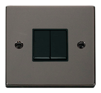 Click Deco VPBN012BK Victorian 10AX 2-Gang 2-Way Plate Switch - Black Nickel (Black)