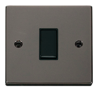 Click Deco VPBN025BK Victorian 10AX 1 Gang Intermediate Plate Switch - Black Nickel (Black)