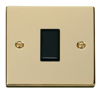 Click Deco VPBR011BK Victorian 10AX 1-Gang 2-Way Plate Switch - Polished Brass (Black)