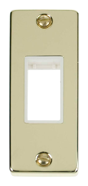 Click Deco VPBR471WH Victorian 1G MiniGrid Unfurnished Architrave Plate - Polished Brass (White) - westbasedirect.com