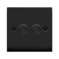 Click Deco VPMB162 Victorian 2-Gang 2-Way 100W LED Dimmer Switch - Matt Black