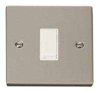 Click Deco VPPN011WH Victorian 10AX 1-Gang 2-Way Plate Switch - Pearl Nickel (White)