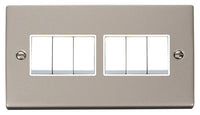 Click Deco VPPN105WH Victorian 10AX 6-Gang 2-Way Plate Switch - Pearl Nickel (White)