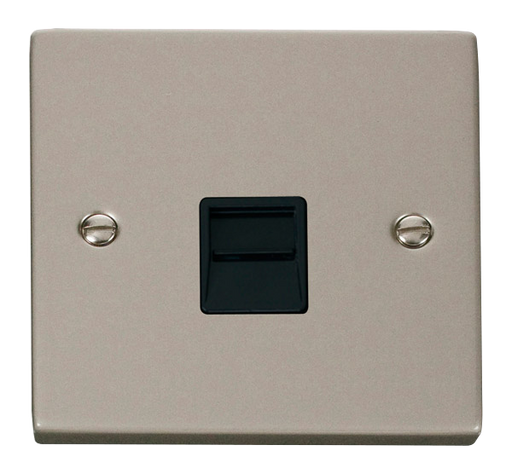 Click Deco VPPN120BK Victorian Single Master Telephone Outlet - Pearl Nickel (Black) - westbasedirect.com